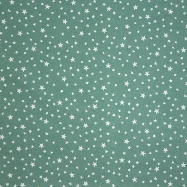 Esmeralda Stars, Estrellas blancas sobre esmeralda. Certificado OEKO-TEX standard 100