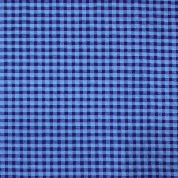 Azul Electrico, Tela de algodón estampada con cuadros Vichy en color Azul electrico.